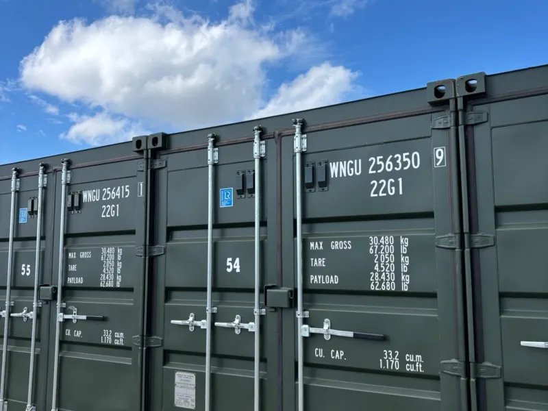 Green steel storage containers