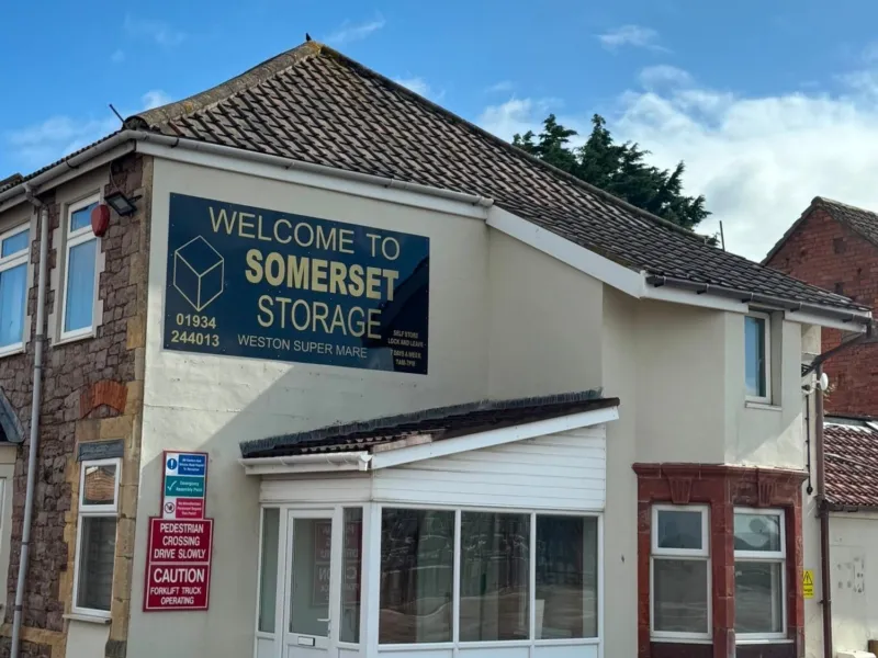 Welcome to Somerset Storage sign on the depot office
