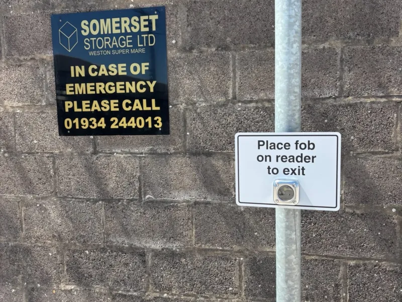 Emergency contact sign at the Weston depot